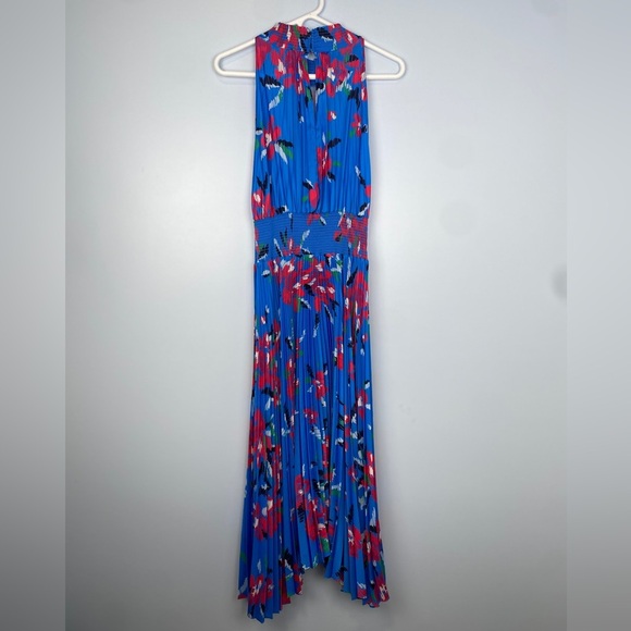 A.L.C. Renzo  Floral Pleated Midi Dress in Blue Size 8 Feminine Cocktail Party - Picture 6 of 10
